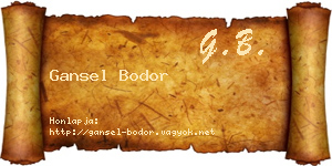 Gansel Bodor névjegykártya